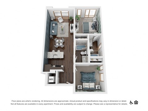 2X2 A Floor Plan at The Fitz, Portland, 97210